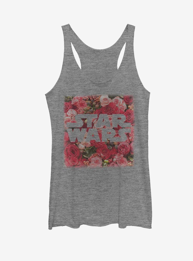 Star Wars Rose Floral Print Logo Womens Tank