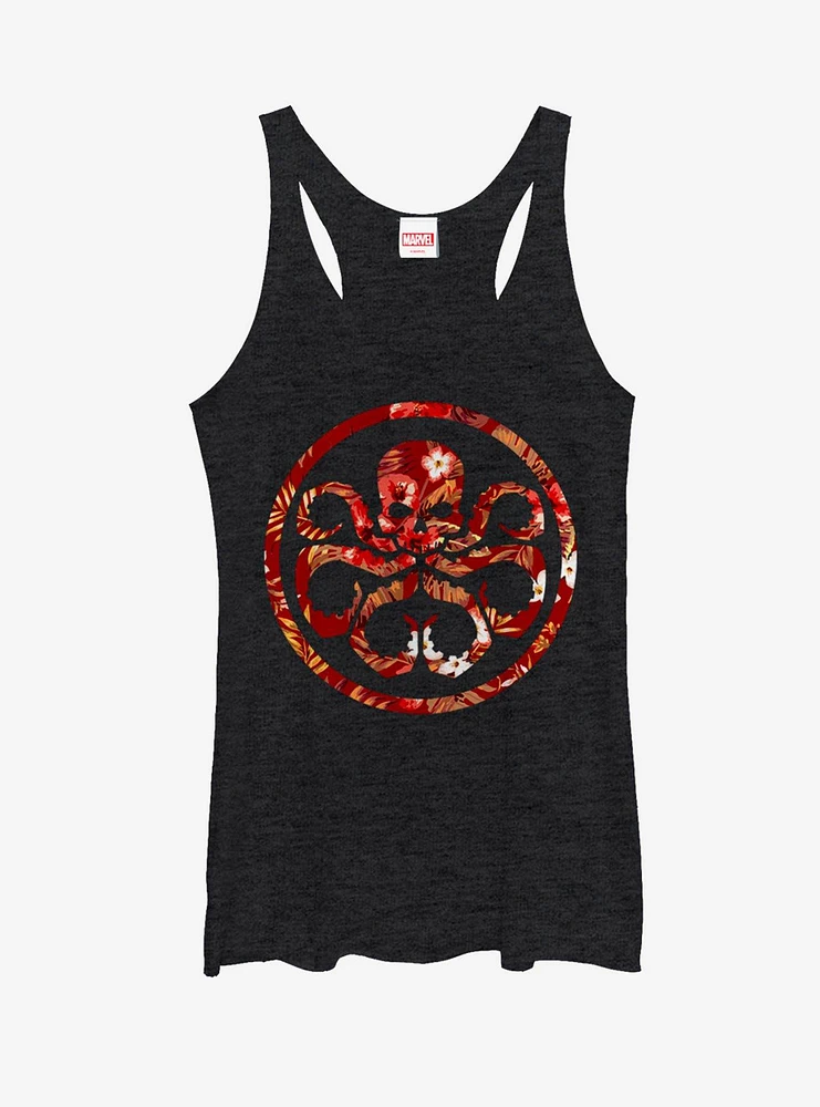 Marvel Hail Hydra Floral Print Logo Womens Tank
