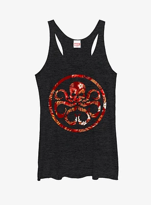 Marvel Hail Hydra Floral Print Logo Womens Tank