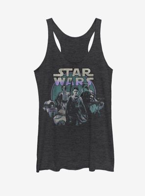 Star Wars The Force Awakens Rey and Droids Womens Tank