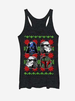 Star Wars Ugly Christmas Sweater Empire Helmets Womens Tank