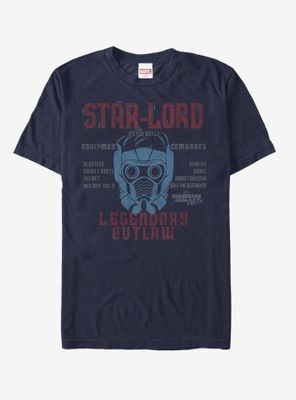 Guardians of the Galaxy Vol. 2 Star-Lord List T-Shirt