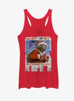 Star Wars Christmas Yoda Naughty or Nice Womens Tank