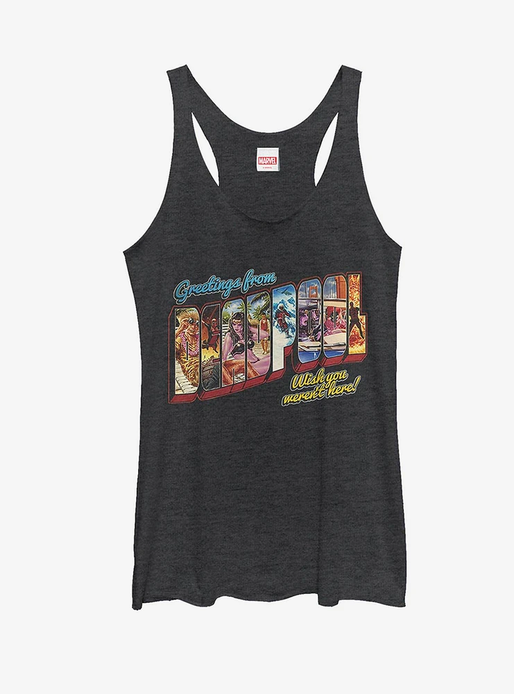 Marvel Deadpool Greetings From Vacation Womens Tank