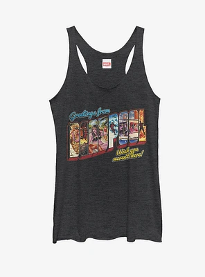 Marvel Deadpool Greetings From Vacation Womens Tank