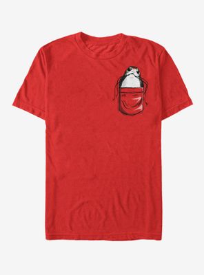 Star Wars Porg Faux Pocket Cartoon T-Shirt