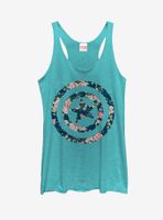 Marvel Captain America Floral Print Womens Tank