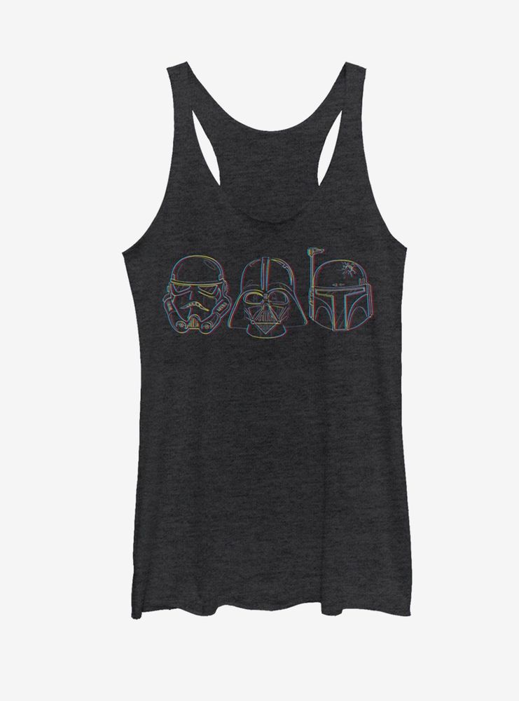 Star Wars Stormtrooper Vader Fett Helmet Trio Womens Tank