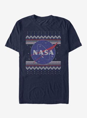 NASA Logo Ugly Christmas Sweater Print T-Shirt