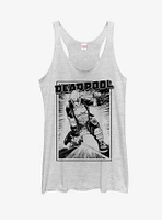 Marvel Deadpool Katana Grayscale Sword Pose Womens Tank