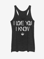 Star Wars Love You I Know Rebel Symbol Womens Tank