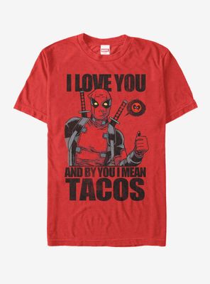 Marvel Deadpool Love You and Tacos T-Shirt