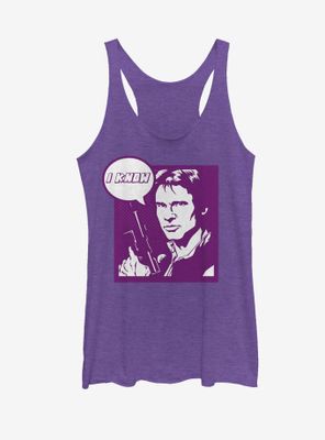 Star Wars Pop Art Han Solo I Know Womens Tank