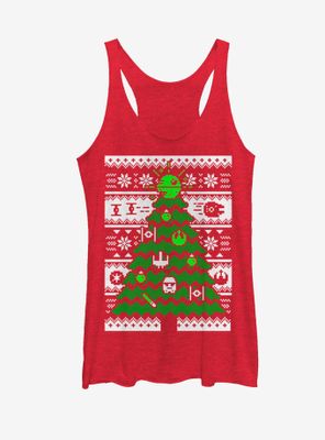 Star Wars Ugly Christmas Sweater Tree Womens Tank