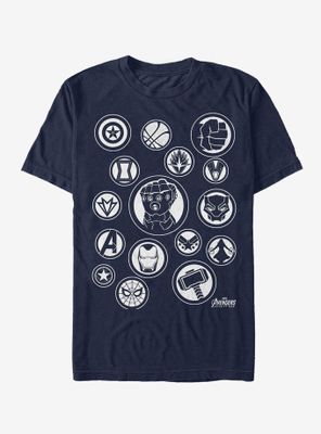 Marvel Avengers: Infinity War Character Badges T-Shirt