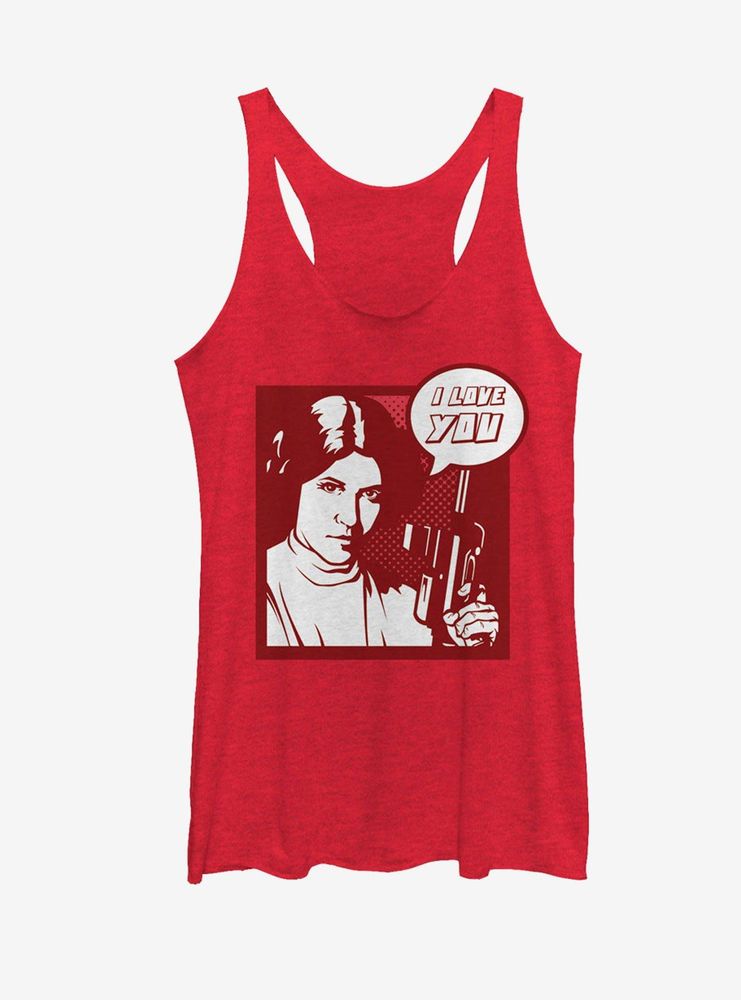 Star Wars Pop Art Princess Leia I Love You Womens Tank