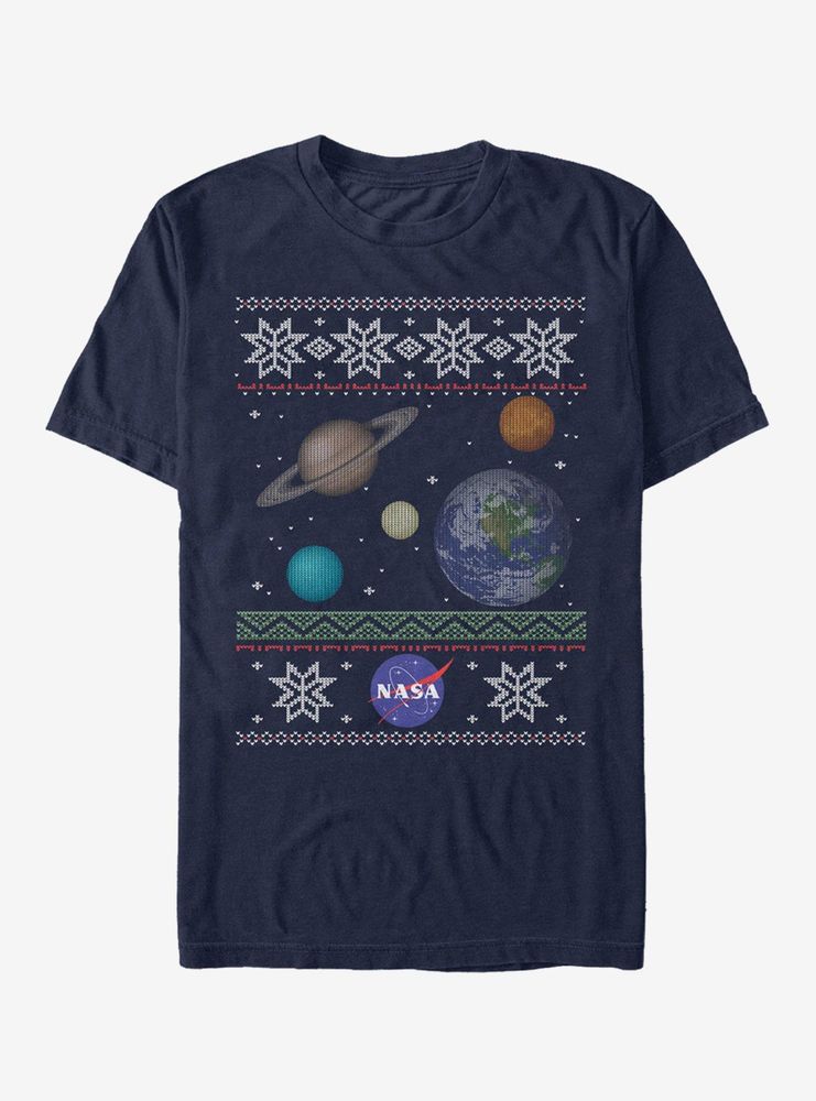 NASA Planet Ugly Christmas Sweater Print T-Shirt