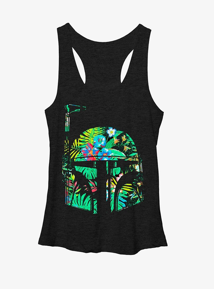 Star Wars Hawaiian Print Boba Fett Helmet Womens Tank
