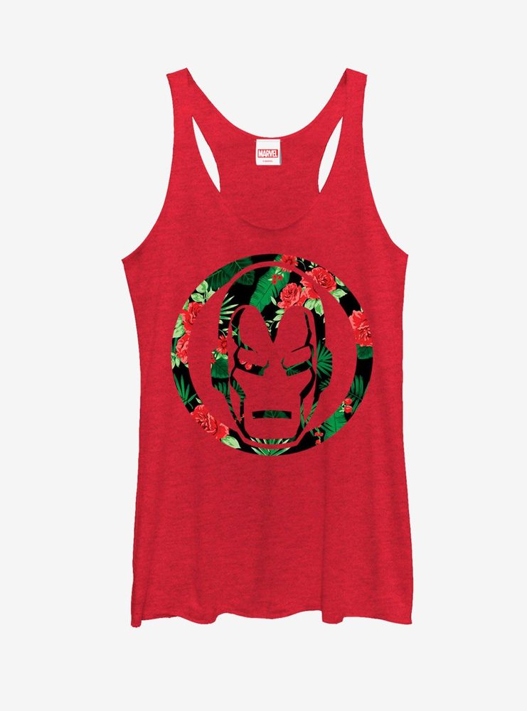 Marvel Iron Man Floral Print Womens Tank