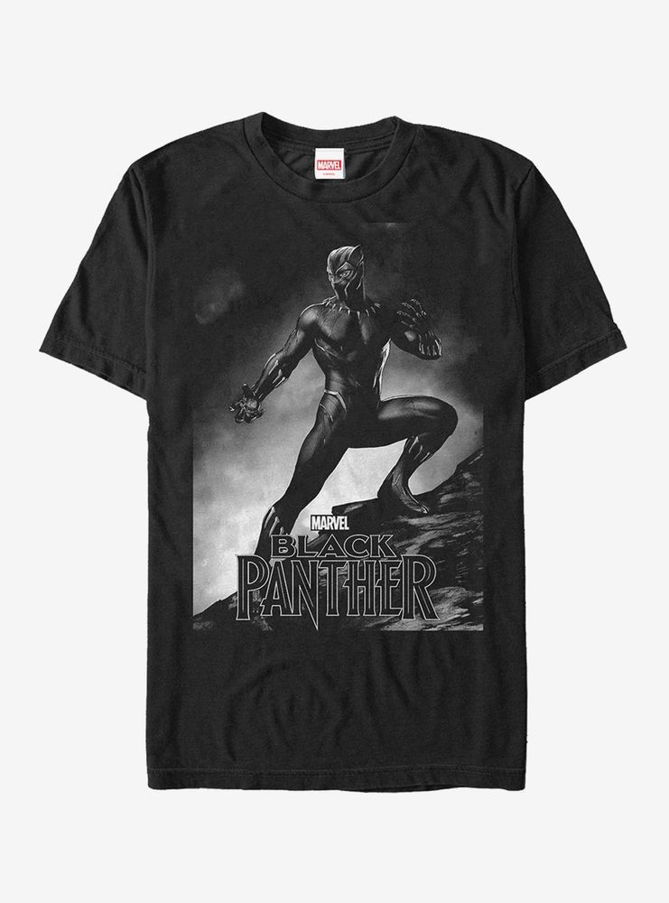 Marvel Black Panther 2018 Grayscale Pose T-Shirt