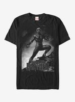 Marvel Black Panther 2018 Grayscale Pose T-Shirt