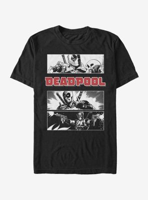 Marvel Deadpool Grayscale Panels T-Shirt