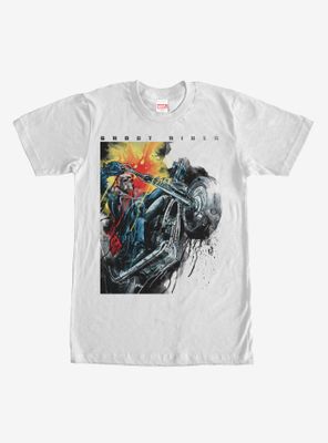 Marvel Ghost Rider Paint Splatter Print T-Shirt