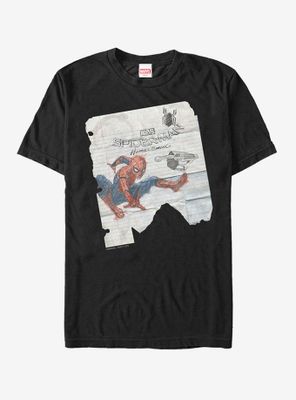 Marvel Spider-Man Homecoming Notepad Sketch T-Shirt