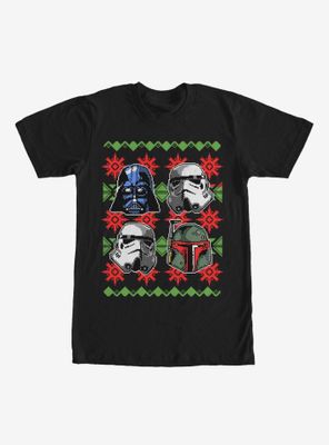 Star Wars Ugly Christmas Sweater Empire Helmets T-Shirt