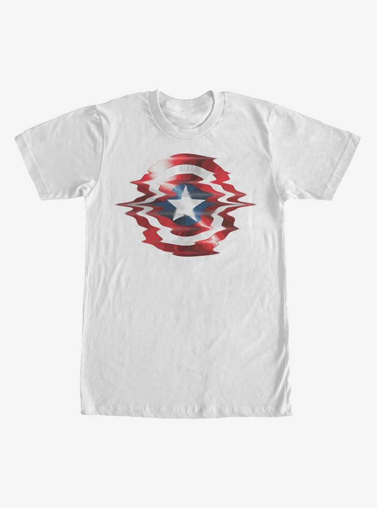 Marvel Captain America Shield Glitch T-Shirt