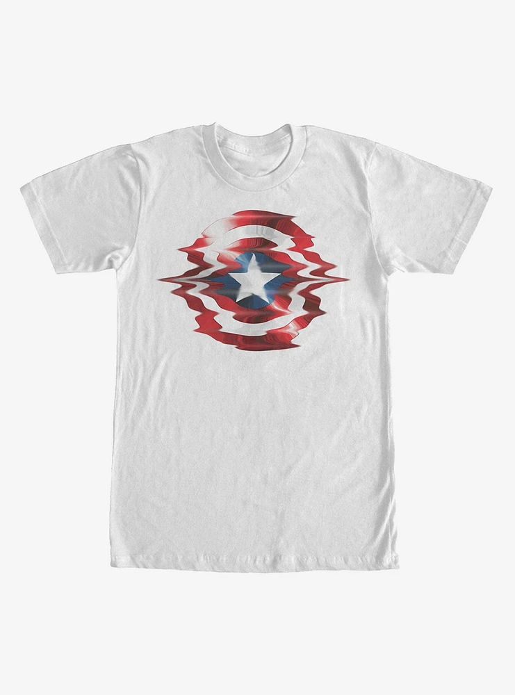 Marvel Captain America Shield Glitch T-Shirt