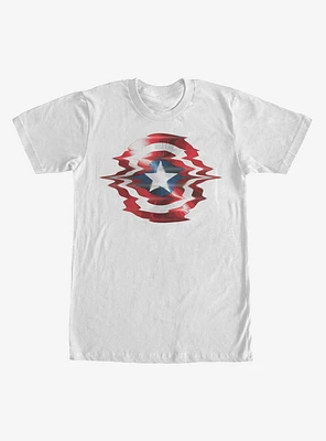 Marvel Captain America Shield Glitch T-Shirt