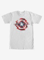 Marvel Captain America Shield Glitch T-Shirt