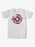 Marvel Captain America Shield Glitch T-Shirt
