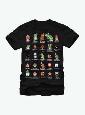 Nintendo Super Mario Bros Character Guide T-Shirt