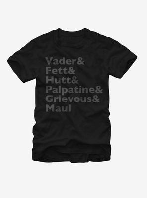 Star Wars Darth Vader and Boba Fett Jabba the Hutt T-Shirt