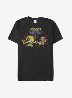 Marvel Heroes for Hire Kawaii Cage Iron Fist T-Shirt