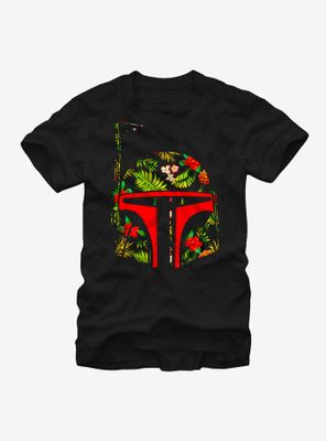 Star Wars Boba Fett Tropical Print Helmet T-Shirt