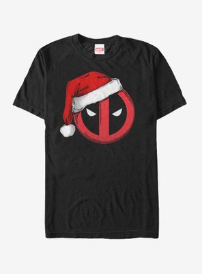 Marvel Christmas Deadpool Santa Hat T-Shirt