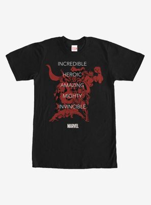 Marvel Heroic Words T-Shirt
