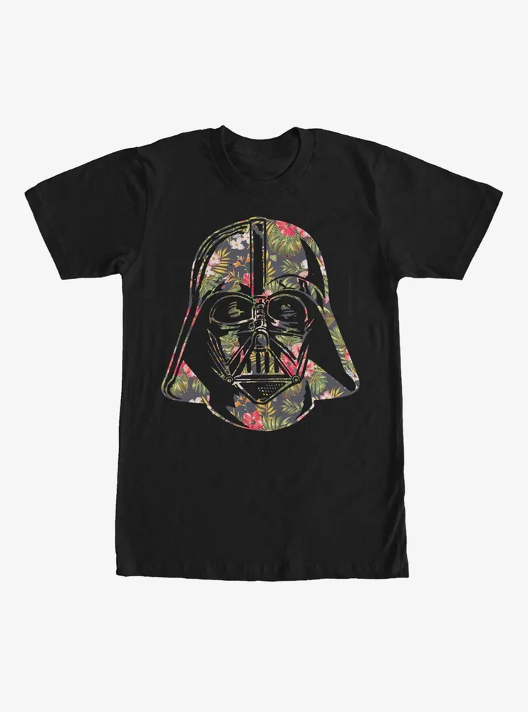 Star Wars Tropical Print Darth Vader Helmet T-Shirt