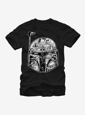 Star Wars Boba Fett Helmet Movie Scenes T-Shirt