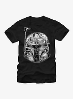 Star Wars Boba Fett Helmet Movie Scenes T-Shirt