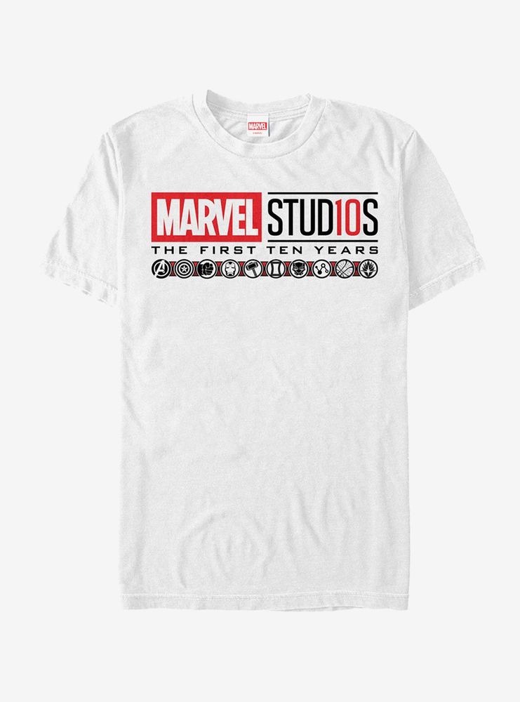 Marvel First 10 Years Anniversary Icon Logo T-Shirt