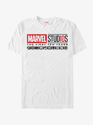 Marvel First 10 Years Anniversary Icon Logo T-Shirt