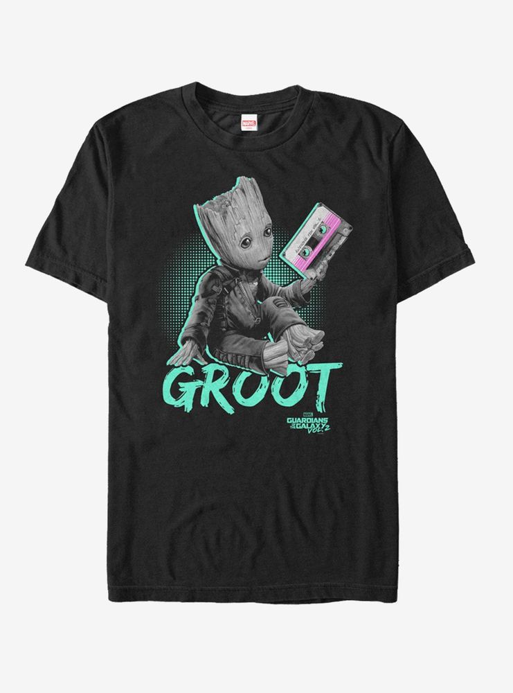 Boxlunch Marvel Guardians of Galaxy Vol. 2 Groot Mix Tape T-Shirt