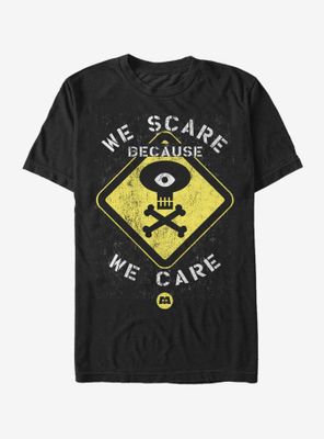 Disney Pixar Monsters, Inc. We Scare Because Care Sign T-Shirt