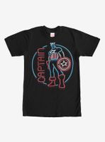 Marvel Captain America Neon Sign Print T-Shirt
