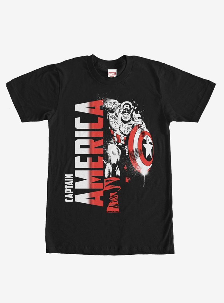 Marvel Captain America Paint Splatter T-Shirt