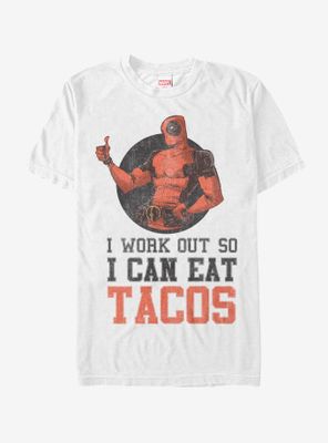 Marvel Deadpool Work Out Eat Tacos T-Shirt